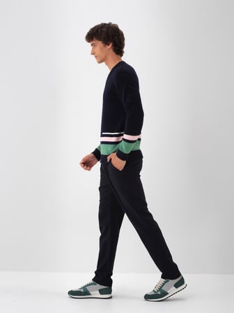 Xint Lacivert Yumuşak Dokulu Regular Fit Kazak