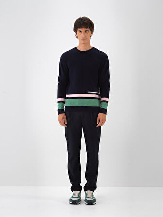 Xint Lacivert Yumuşak Dokulu Regular Fit Kazak