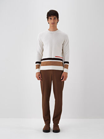 Xint Ekru Yumuşak Dokulu Regular Fit Kazak