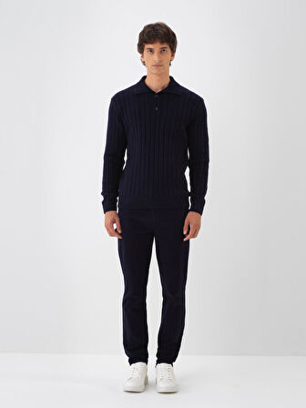 Xint Lacivert Yumuşak Dokulu Regular Fit Kazak