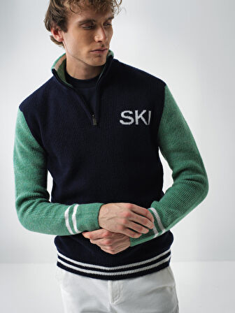 Xint Lacivert Yumuşak Dokulu Regular Fit Kazak