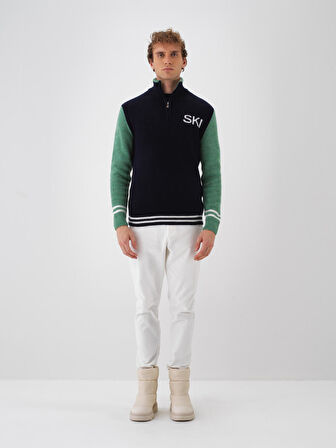 Xint Lacivert Yumuşak Dokulu Regular Fit Kazak