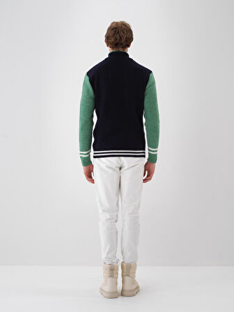 Xint Lacivert Yumuşak Dokulu Regular Fit Kazak