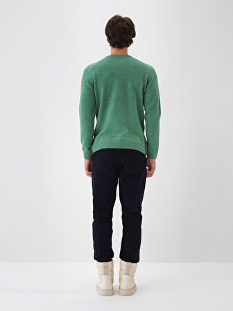 Xint Yeşil Yumuşak Dokulu Regular Fit Kazak