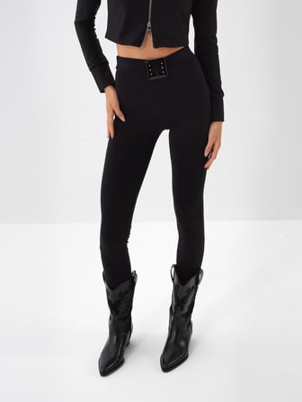 Xint Siyah Esnek Dokulu Slim Fit Tayt