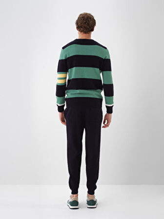 Xint Lacivert Doğal Yün Dokulu Regular Fit Pantolon