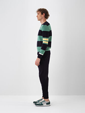 Xint Lacivert Doğal Yün Dokulu Regular Fit Pantolon