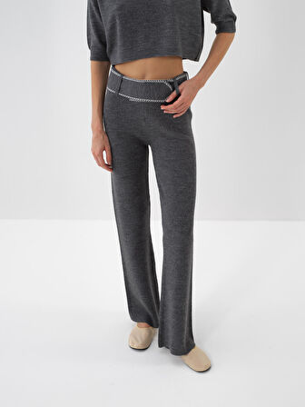 Xint Antrasit Doğal Yün Dokulu Regular Fit Pantolon