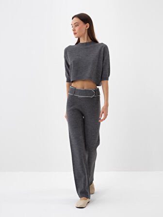 Xint Antrasit Doğal Yün Dokulu Regular Fit Pantolon
