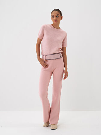 Xint Pembe Doğal Yün Dokulu Regular Fit Pantolon