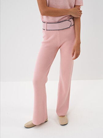 Xint Pembe Doğal Yün Dokulu Regular Fit Pantolon