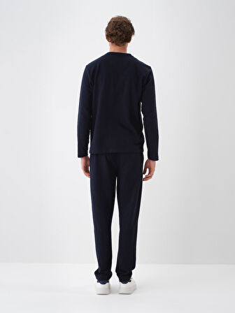 Xint Lacivert Pamuk Dokulu Regular Fit Sweat Pantolon