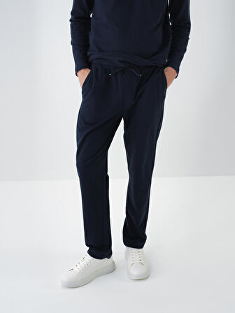 Xint Lacivert Pamuk Dokulu Regular Fit Sweat Pantolon