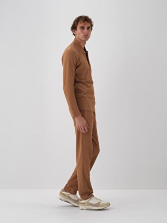 Xint Camel Pamuk Dokulu Regular Fit Sweat Pantolon