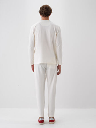 Xint Ekru Pamuk Dokulu Regular Fit Sweat Pantolon