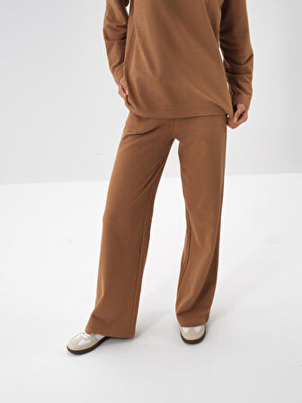 Xint Camel Pamuk Dokulu Oversize Sweat Pantolon