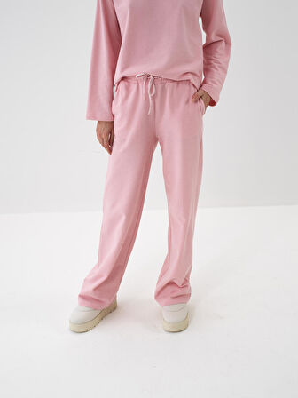 Xint Pembe Pamuk Dokulu Oversize Sweat Pantolon