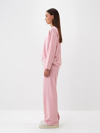 Xint Pembe Pamuk Dokulu Oversize Sweat Pantolon