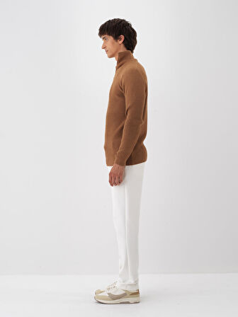 Xint Camel Doğal Yün Dokulu Regular Fit Kazak