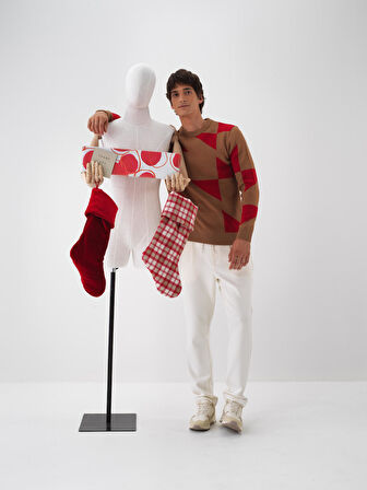 Xint Camel Doğal Yün Dokulu Regular Fit Kazak