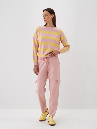 Xint Sarı Doğal Yün Dokulu Regular Fit Kazak