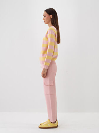 Xint Sarı Doğal Yün Dokulu Regular Fit Kazak