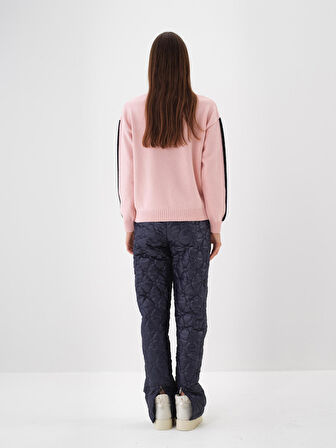 Xint Pembe Doğal Yün Dokulu Oversize Kazak