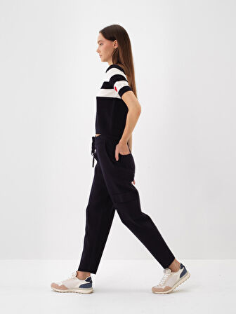 Xint Lacivert Doğal Yün Dokulu Regular Fit Pantolon