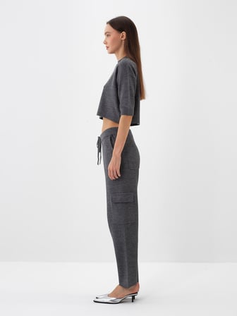 Xint Antrasit Doğal Yün Dokulu Regular Fit Pantolon