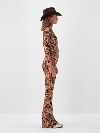 Xint Camel Işıltılı Sim Detaylı Slim Fit Pantolon