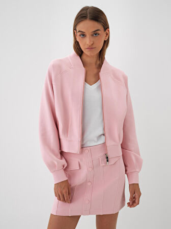 Xint Pembe Pamuk Dokulu Regular Fit Sweatmont