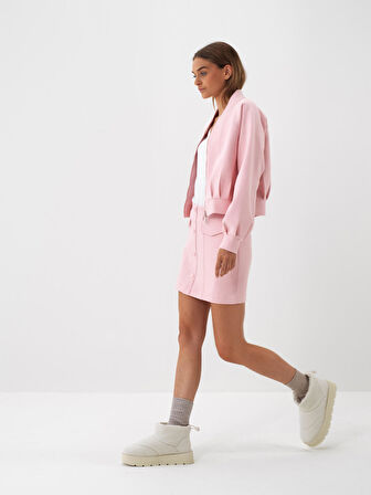 Xint Pembe Pamuk Dokulu Regular Fit Sweatmont