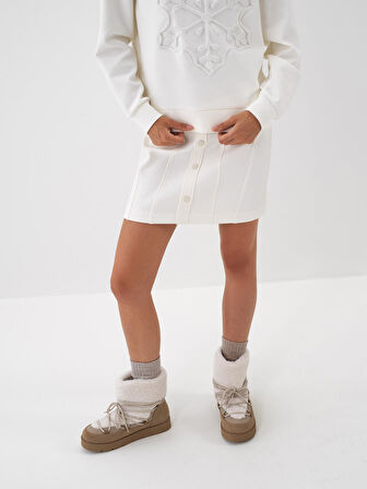 Xint Ekru Pamuk Dokulu Regular Fit Etek