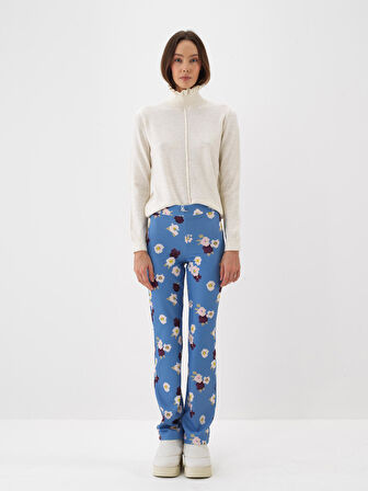 Xint Ekru Doğal Yün Dokulu Slim Fit Kazak