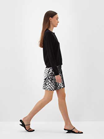 Xint Siyah Doğal Yün Dokulu Regular Fit Hırka