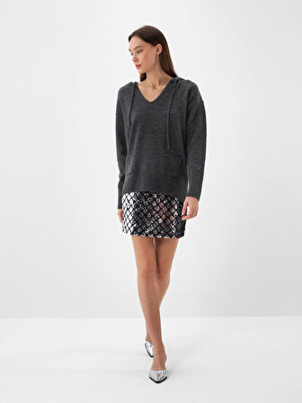 Xint Antrasit Yumuşak Dokulu Regular Fit Kazak