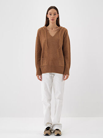 Xint Camel Yumuşak Dokulu Regular Fit Kazak