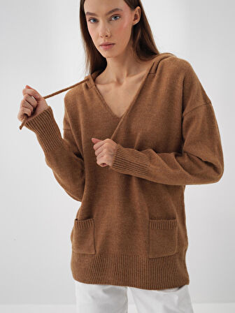 Xint Camel Yumuşak Dokulu Regular Fit Kazak