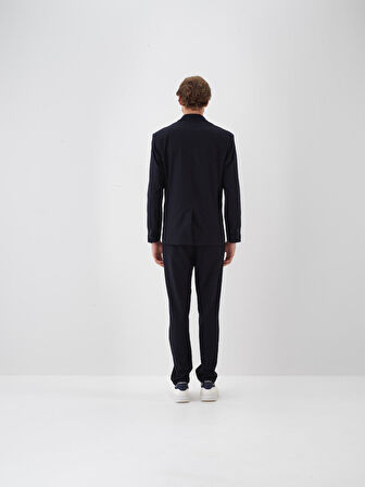 Xint Lacivert Dokulu Esnek Dokulu Regular Fit Pantolon