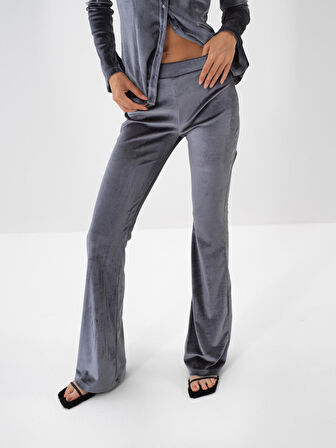 Xint Antrasit Lüks Dokulu Soft Kadife Slim Fit Pantolon