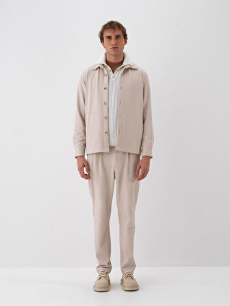 Xint Taş Rengi Esnek Dokulu Regular Fit Gömlek Ceket