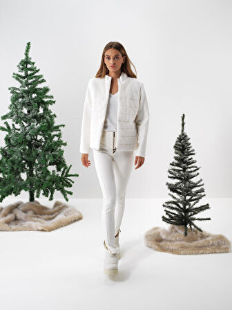 Xint Ekru Pamuk Dokulu Regular Fit Sweatmont