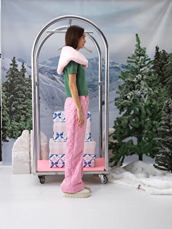 Xint Pembe Formunu Koruyan Oversize Pantolon