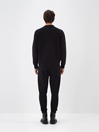 Xint Siyah Pamuk Dokulu Regular Fit Sweatshirt