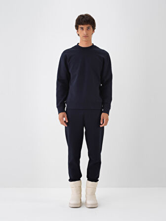 Xint Lacivert Pamuk Dokulu Regular Fit Sweatshirt
