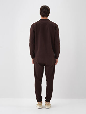 Xint Kahverengi Pamuk Dokulu Regular Fit Sweatshirt