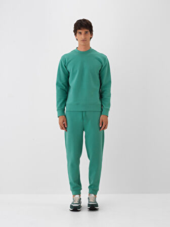 Xint Yeşil Pamuk Dokulu Regular Fit Sweatshirt