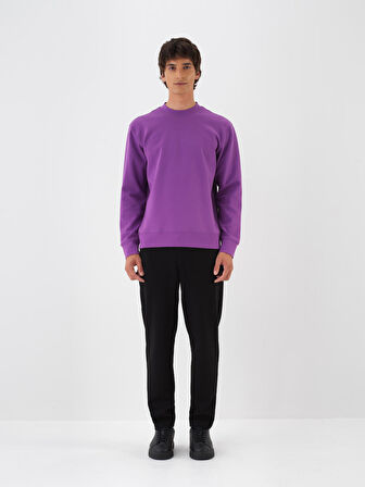 Xint Mor Pamuk Dokulu Regular Fit Sweatshirt
