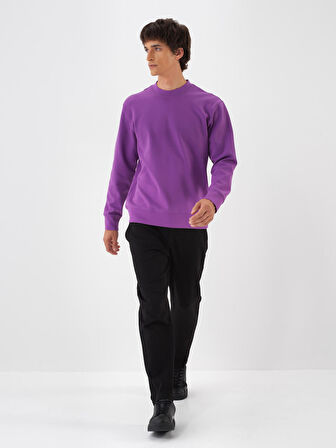 Xint Mor Pamuk Dokulu Regular Fit Sweatshirt