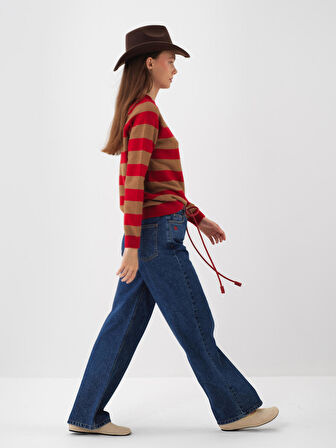 Xint Camel Doğal Yün Dokulu Regular Fit Kazak